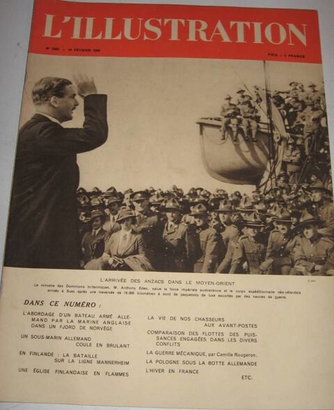 ILLUSTRATION n�5060 - 24 FEV 1940 - LA GUERRE EN FINLANDE.. 4 Roissy-en-Brie (77)