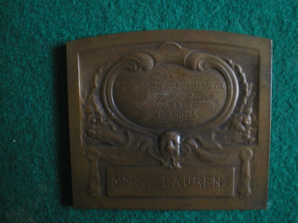 M&eacute;daille de la Compagnie G&eacute;n&eacute;rale d'Electricit&eacute;. 