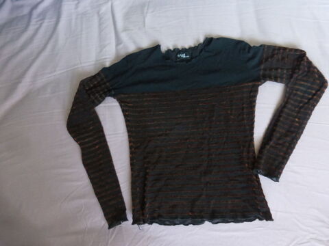 TEE SHIRT Sud Express ray� noir/fauve - femme - T36/38 - 3 Doussard (74)