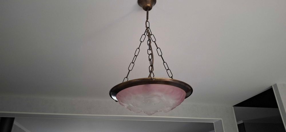 lustre vintage en verre Décoration