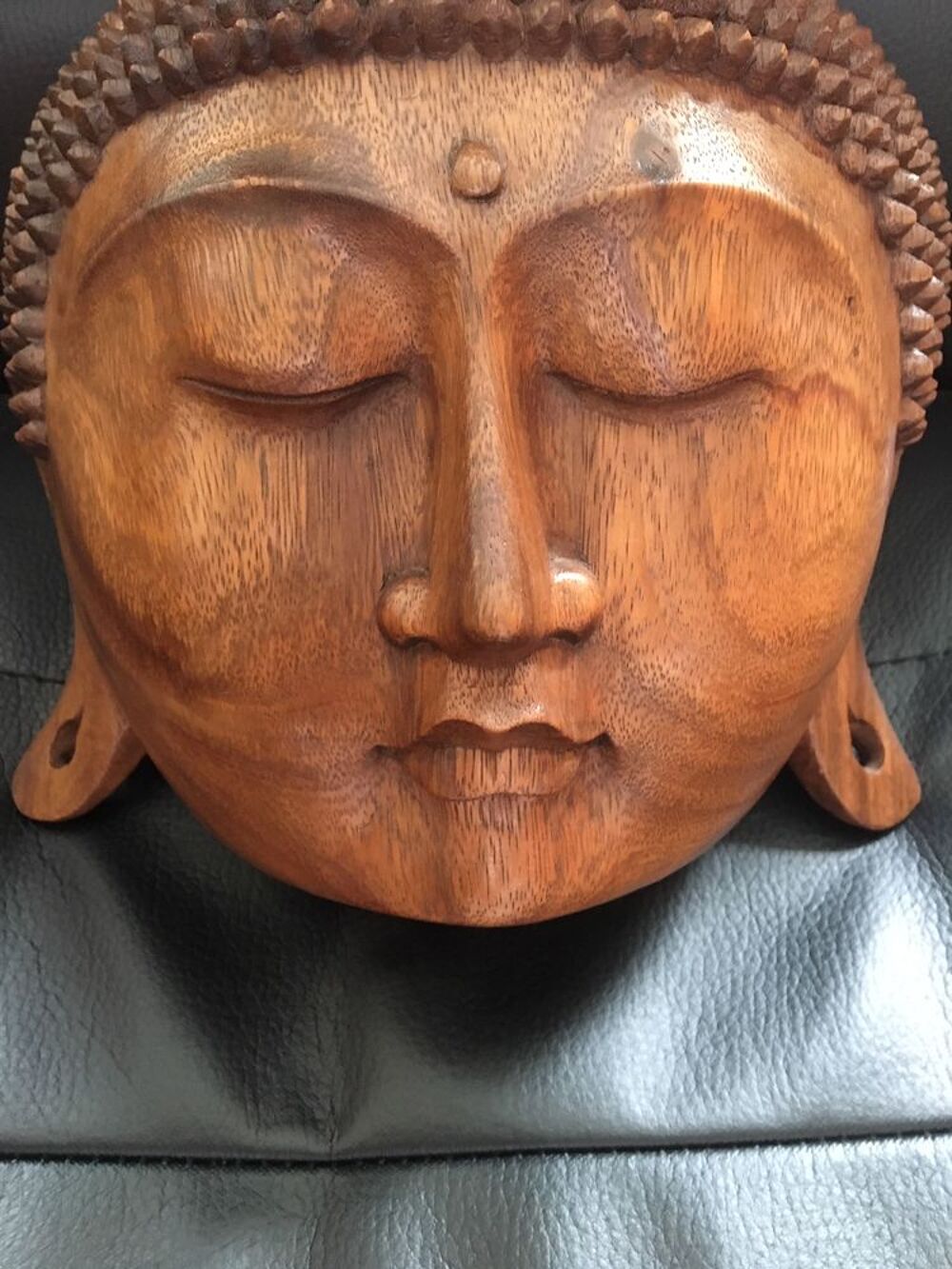 Masque de bouddha en bois - 50 cm Dcoration