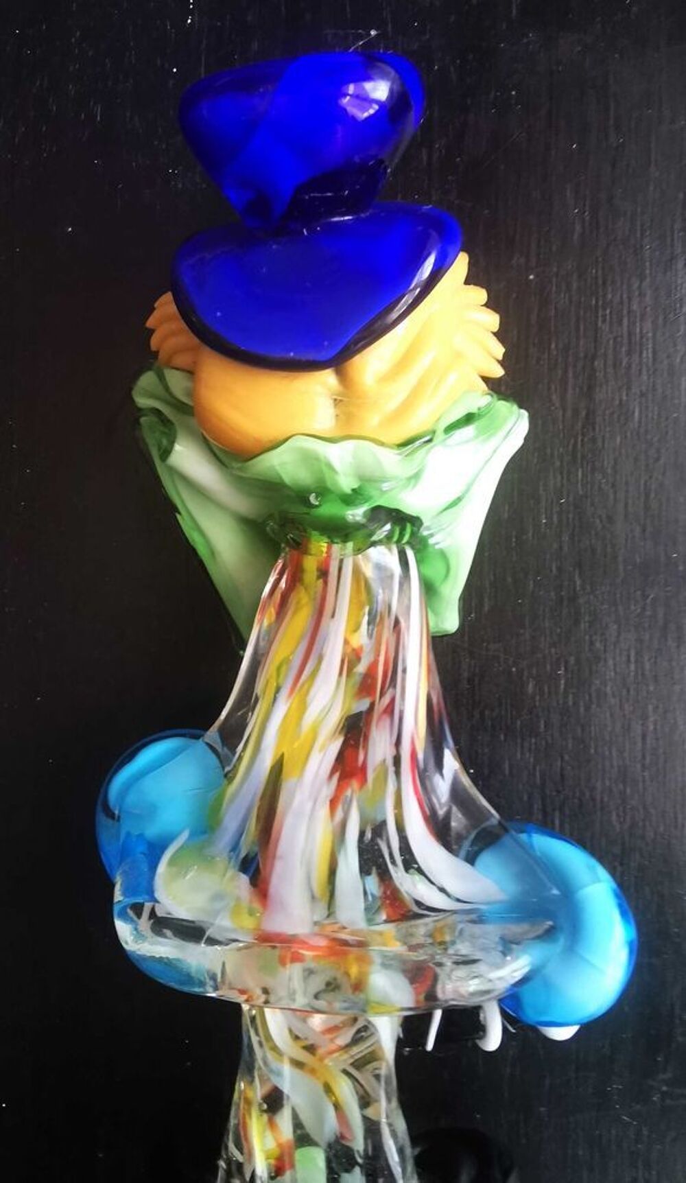 2 Clowns verrerie Murano (Venise) de 26 cm de haut Décoration