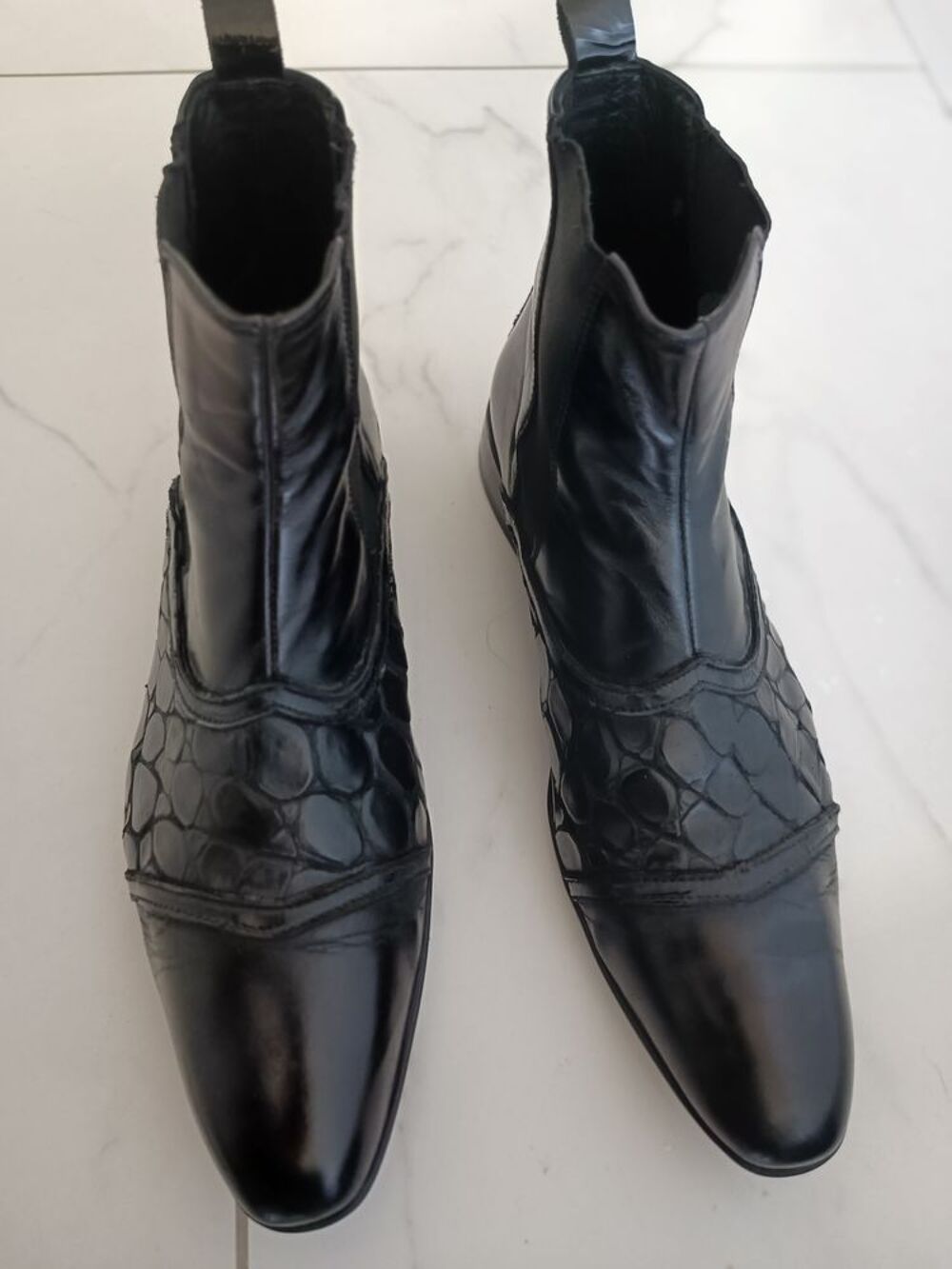 Boots chelsea en cuir EVEET fabriqu&eacute;es en Italie taille 39 Chaussures