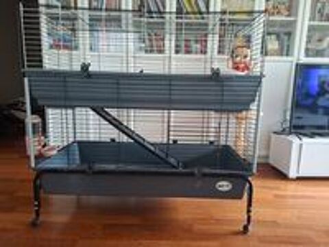   Grande cage lapin, rongeur, double avec étage, accessoires e 
