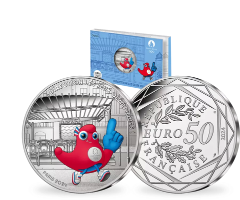 Monnaie JO 2024 de 50e argent  Direction les Jeux Olympique  118 Dourdan (91)
