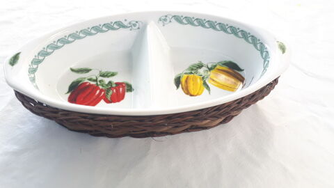 Plat ravier apéritif vintage en porcelaine 5 Montigny-Lencoup (77)