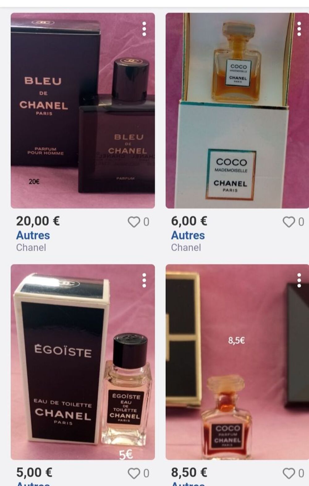 miniature de parfum Channel 