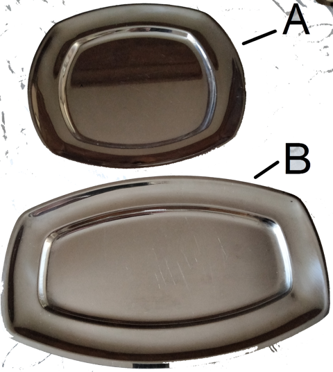 Lot de 6 plats inox. 12 Vierzon (18)