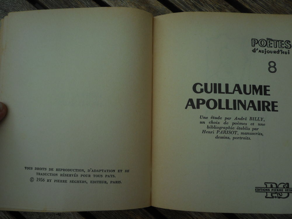 "Apollinaire po&egrave;te d'aujourd'hui" Andr&eacute; Billy Livres et BD