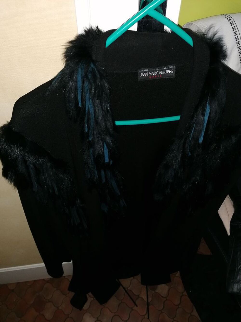 Gilet long noir Vtements