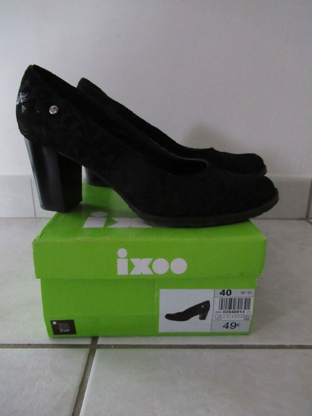 ESCARPINS/CHAUSSURES A TALON femme cuir noir 40 Chaussures