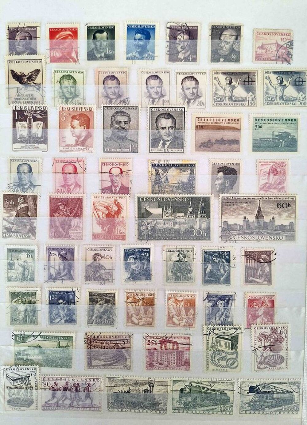 S&eacute;rie de timbres de collection de Tch&eacute;coslovaquie 