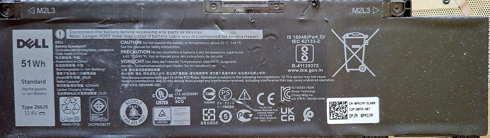 Batterie Dell 51 Wh (pr&eacute;c&eacute;demment utilis&eacute;e sur Dell G3 15) Matériel informatique