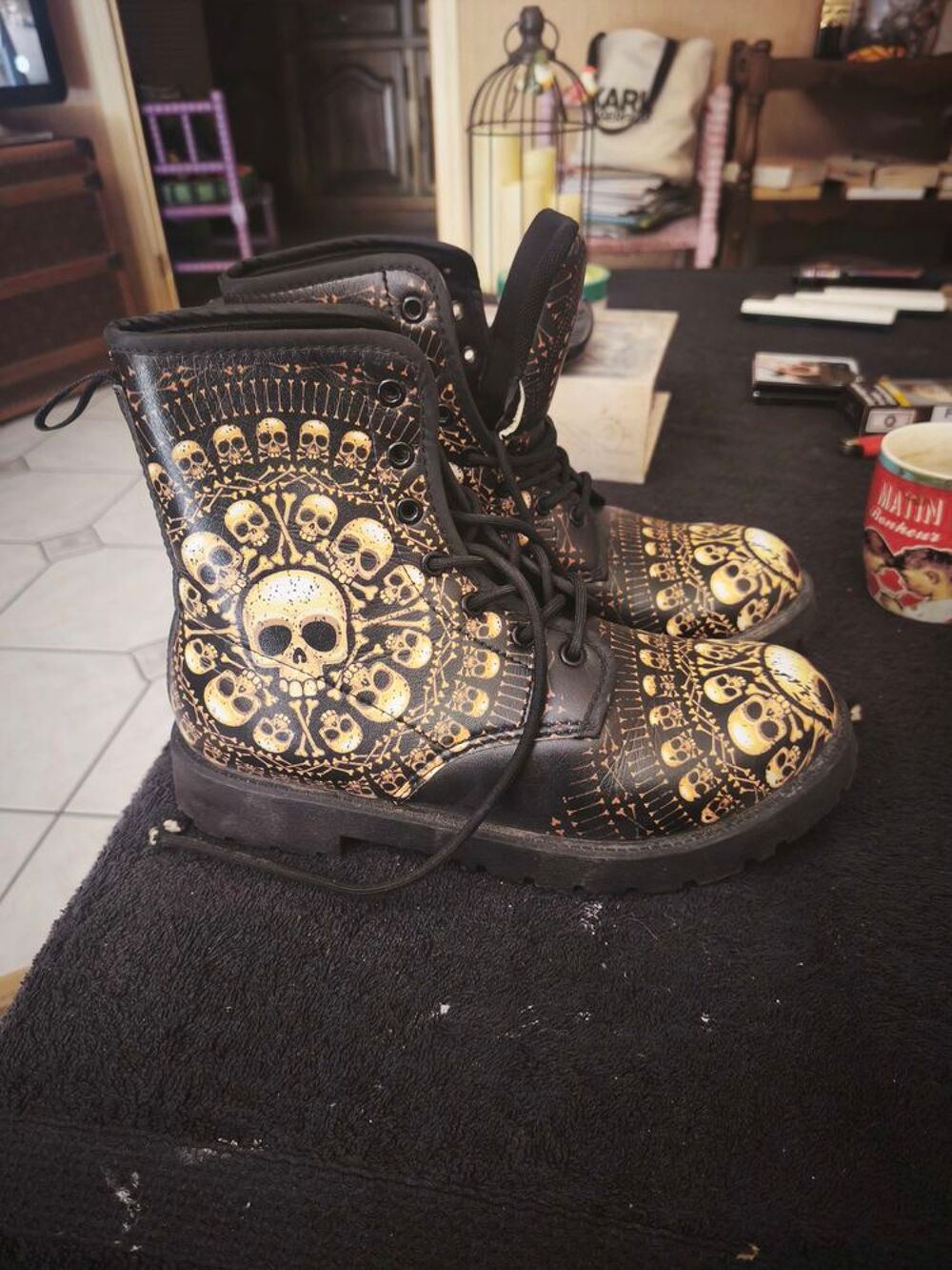 bottines femme skull noir Sports
