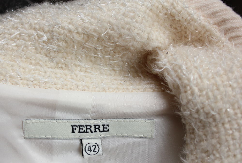 Veste laine ivoire FERRE T.38 Fr Vêtements