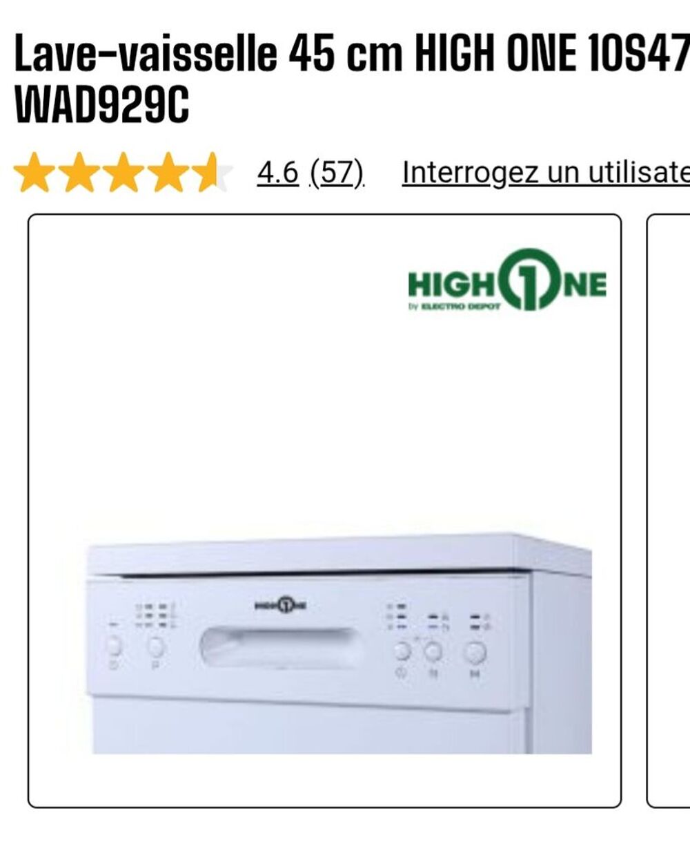 Lave vaisselle 10 couverts largeur 45 cm Cuisine