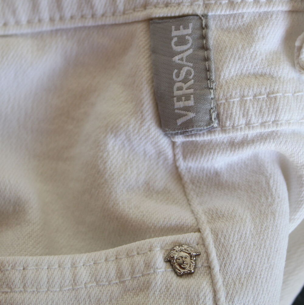 Pantalon jean blanc VERSACE T.33 IT Vêtements