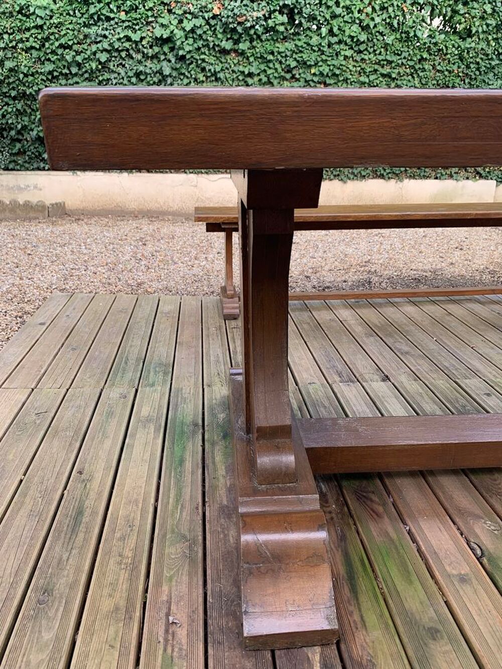 Table Monast&egrave;re en ch&ecirc;ne massif pour jardin ou campagne. Meubles