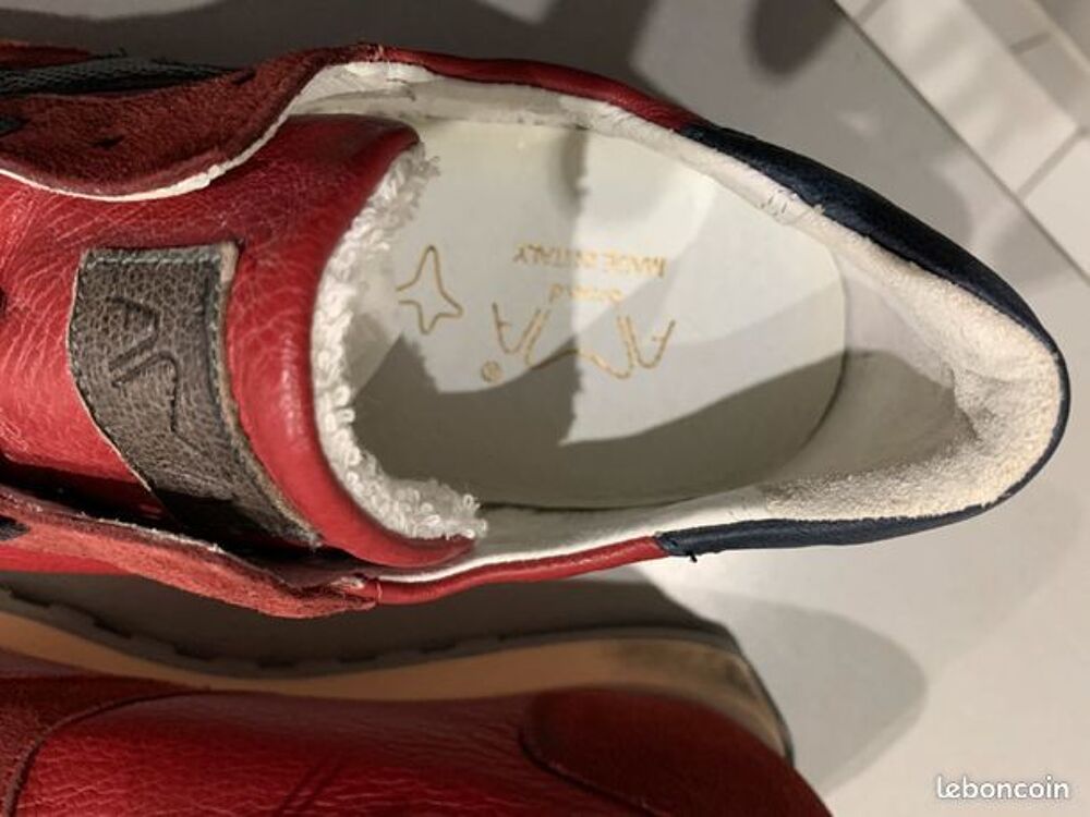 BASKET AMA/BRAND DELUXE Marque Italienne de LUXE Bordeaux Chaussures