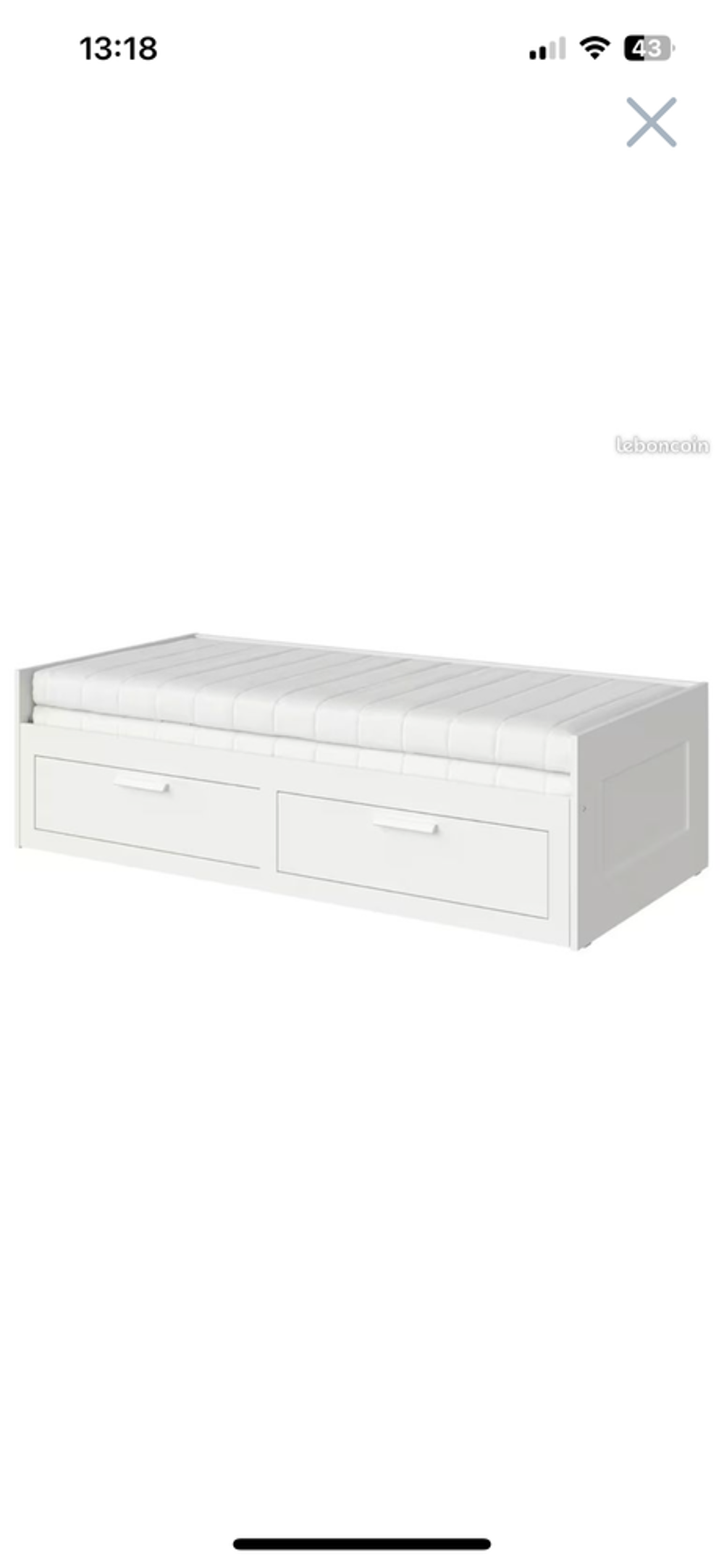 Lit IKEA BRIMNES avec 2 matelas Meubles