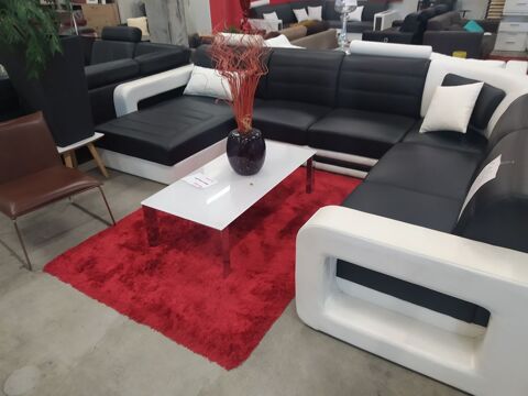 Superbe canap design en cuir suprieur blanc et noir. PROMO 1780 Villeurbanne (69)