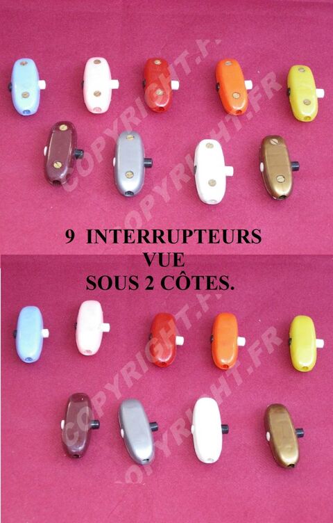 ANCIEN INTERRUPTEUR ART DÉCO LOFT ATELIER COULEUR DIVERS 6 Sergines (89)