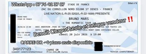 Bruno Mars 20 juin Toulouse (31)