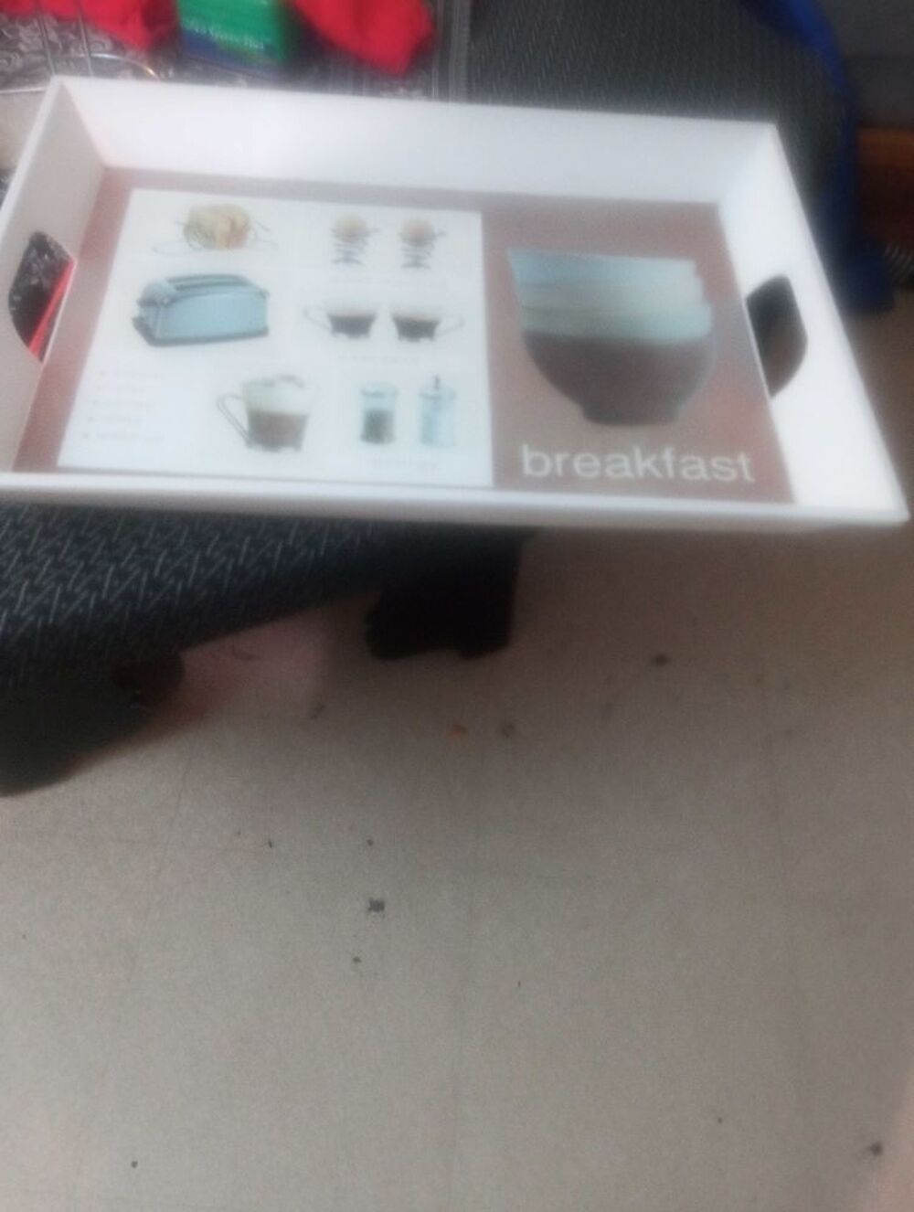 plateau en plastique avec des poign&eacute;es D�coration