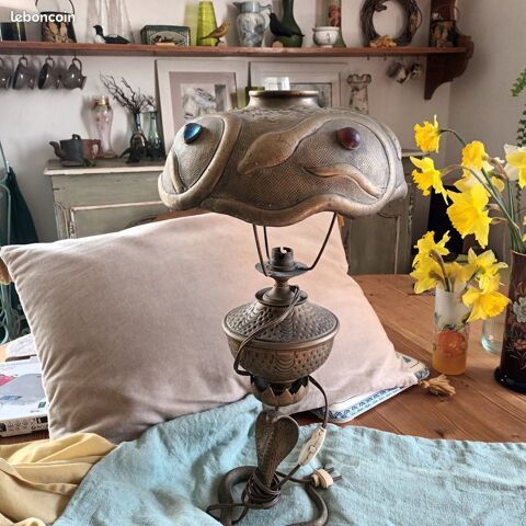lampe serpent laiton cobra inde asie reptile indien animal 120 Sarzeau (56)