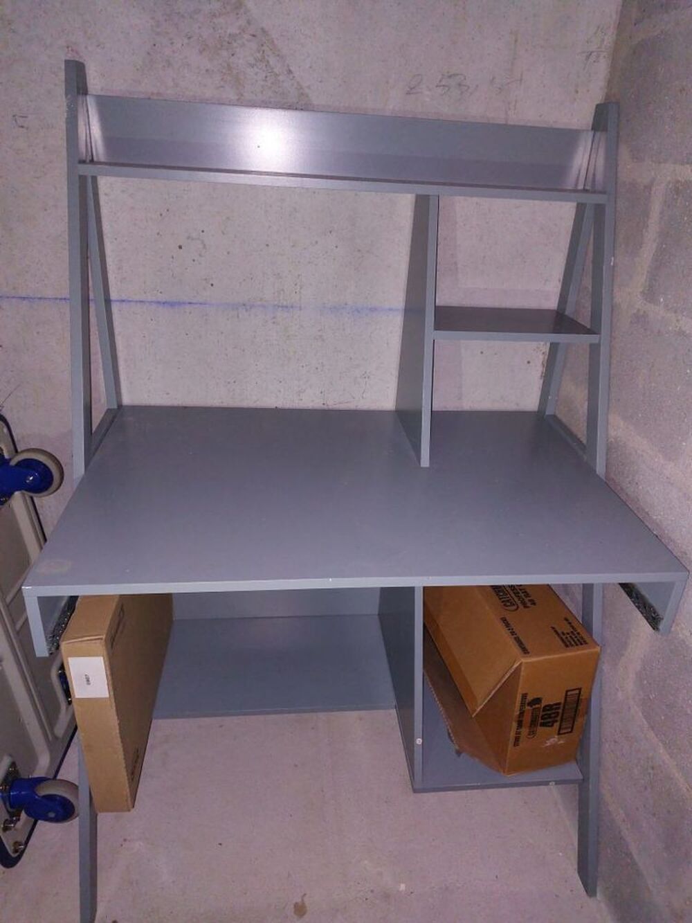Meuble bureau en bois gris iris&eacute; Meubles