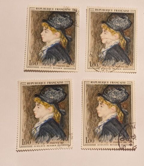 Timbre France  Tableau d'Auguste Renoir (1968) lot 0.52 eur 0 Marseille 9 (13)