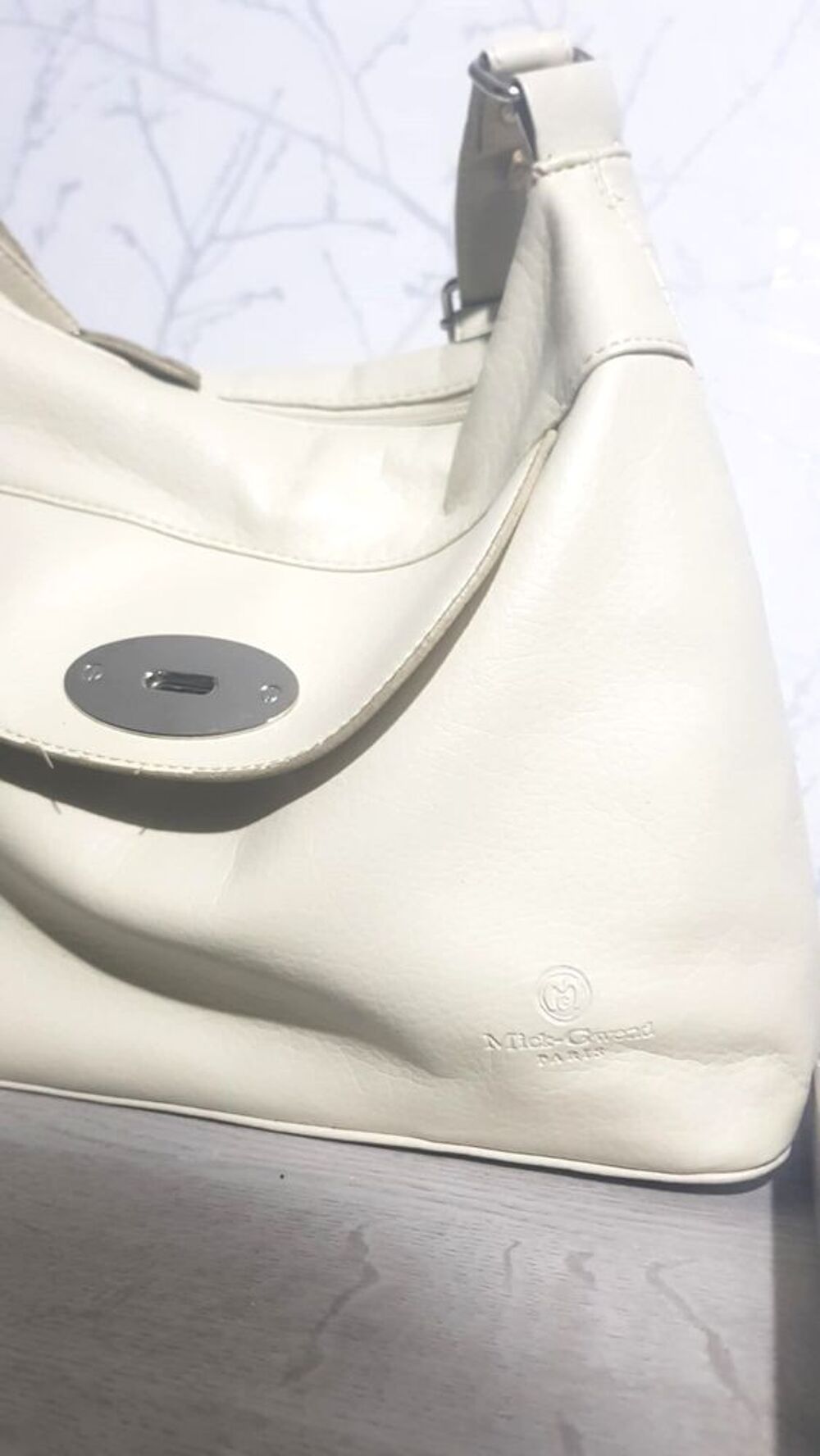 Sac &agrave; main blanc cass&eacute; Maroquinerie