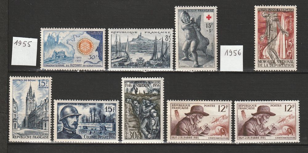 Timbres Neufs avec charni&egrave;re clean ANNEES 50 