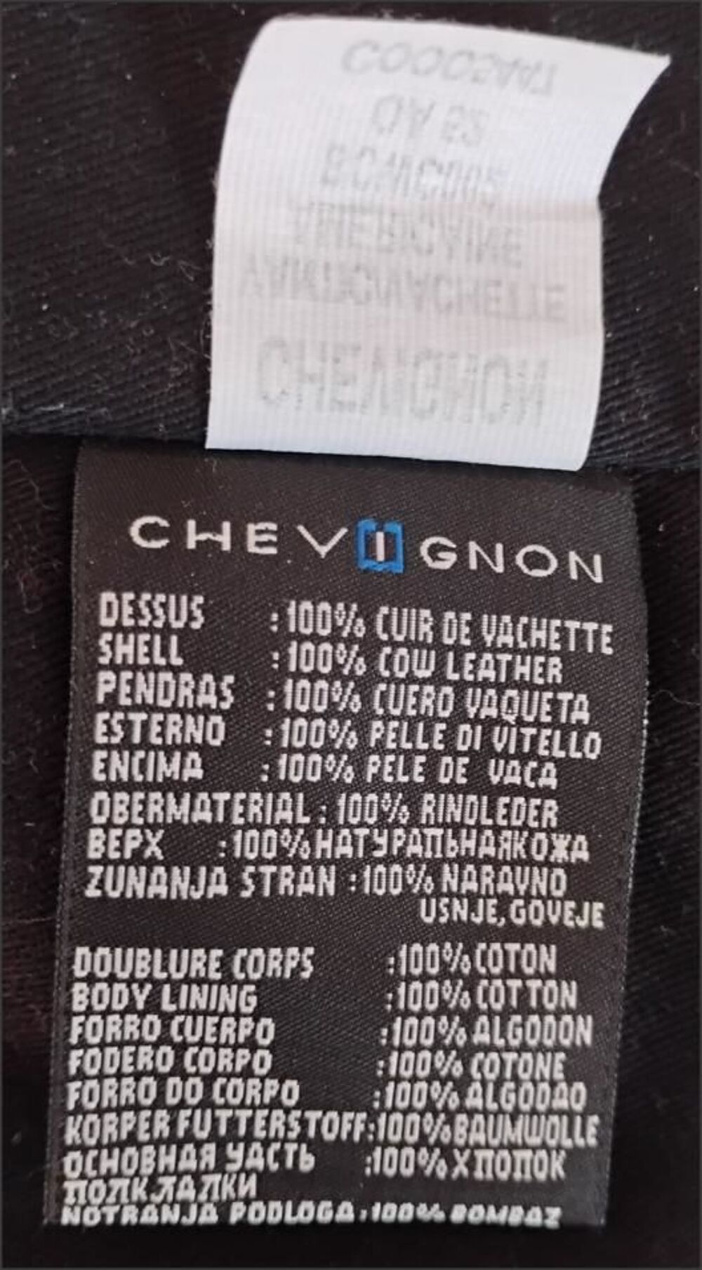 Veste blouson Cuir marque originale Chevignon&reg; Taille L Neuf V�tements