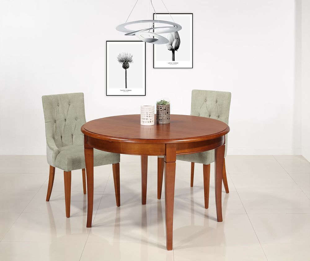 TABLE SEJOUR RONDE 120&deg; Merisier massif Meubles