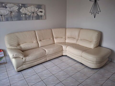 Canapé+d'angle+cuir+beige 300 Guingamp (22)