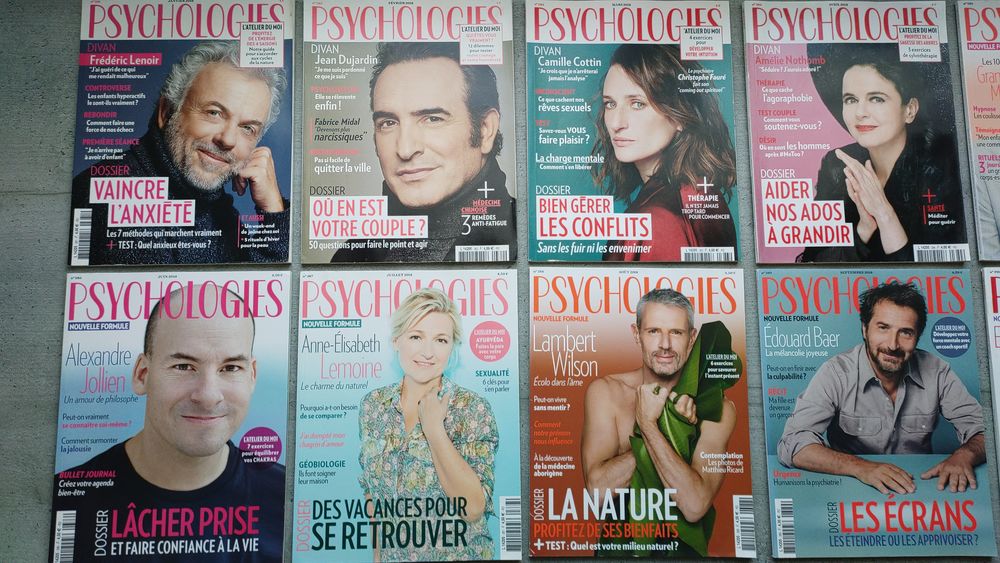 ? Psychologies Magazine 2017-2018 ? Lot de 22 magazines Livres et BD