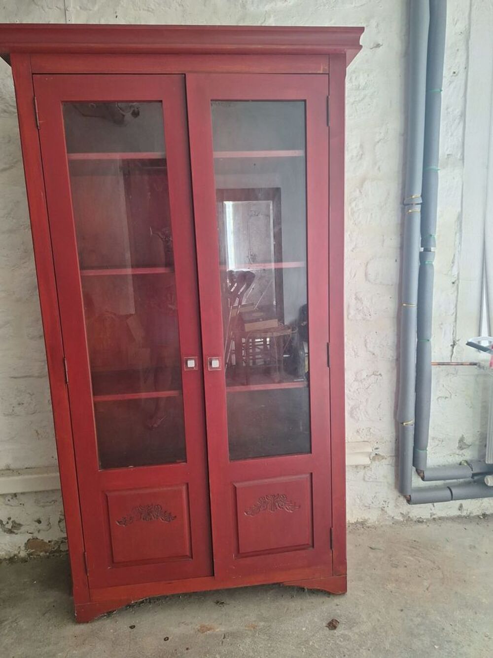 Armoire vitrine rouge Meubles