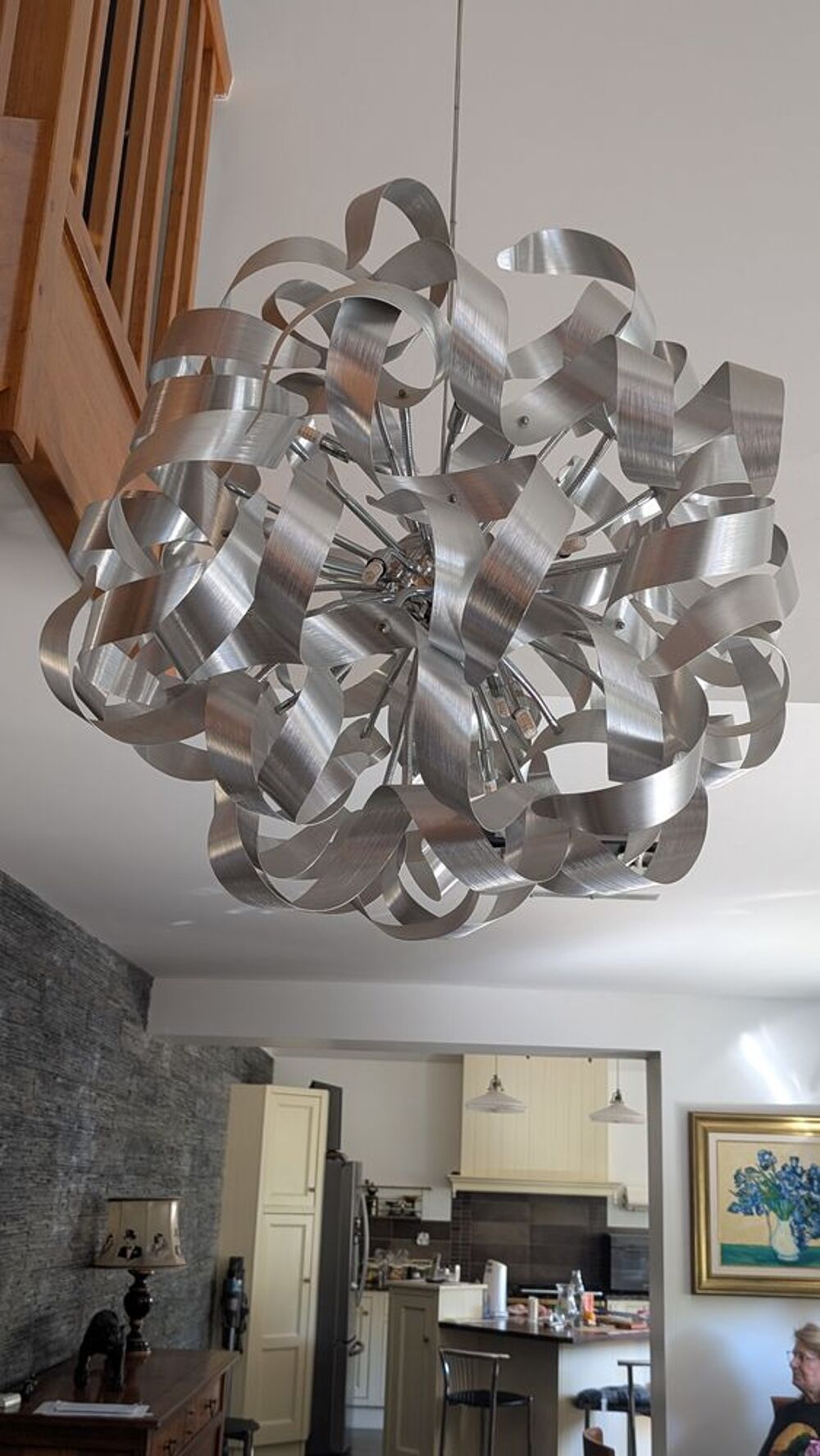 Suspension lumineuse sph&eacute;rique&agrave; rubans 12x led G9 Décoration