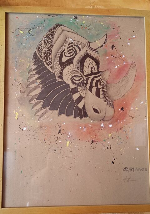 Tableau rhinoc�ros 90 Quistinic (56)