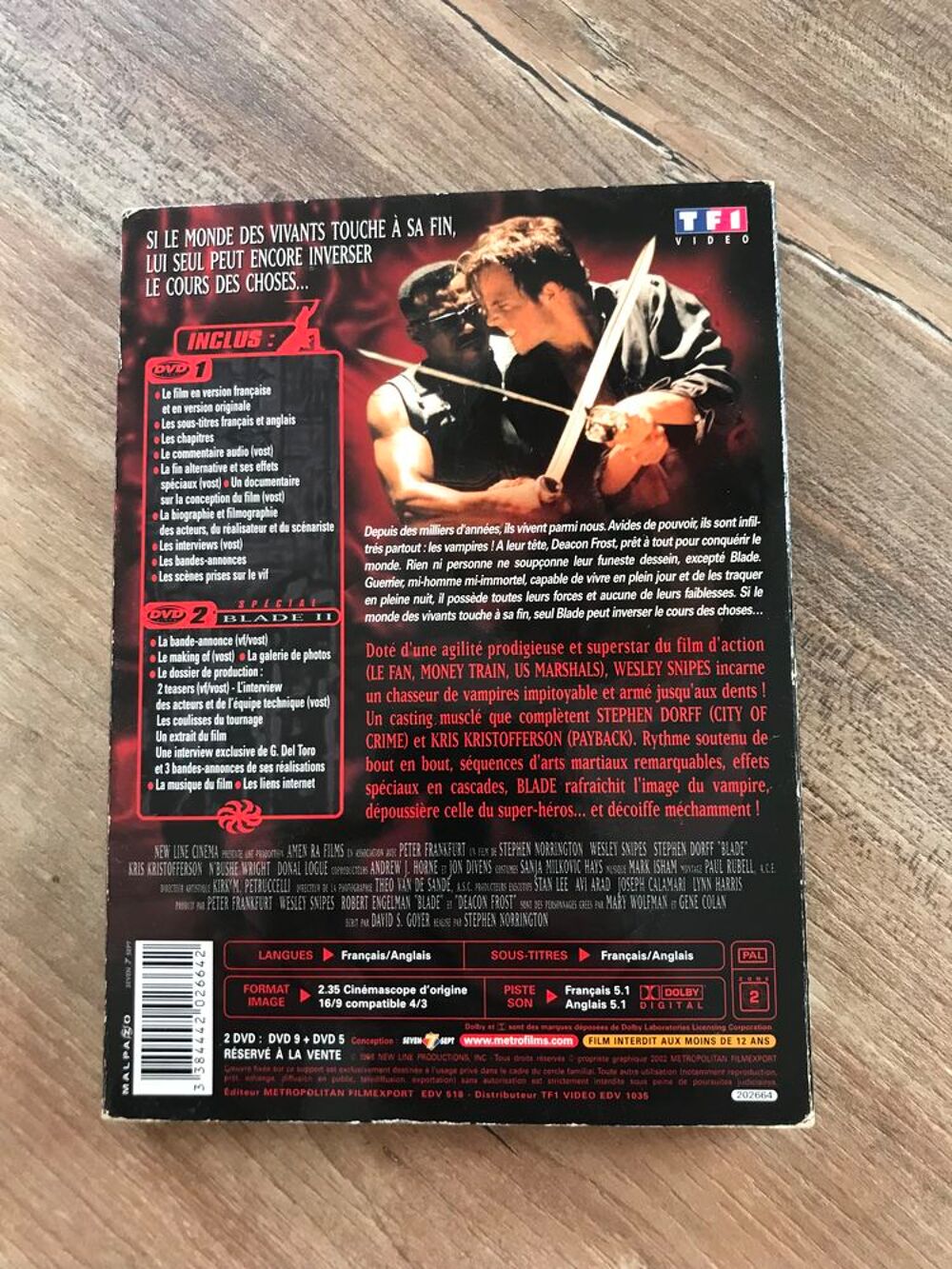Coffret collector 2 DVD " Blade " DVD et blu-ray