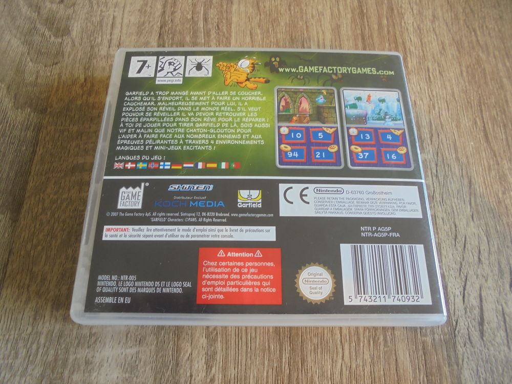 Jeu Nintendo DS "Le cauchemar de Garfield".
Consoles et jeux vidéos