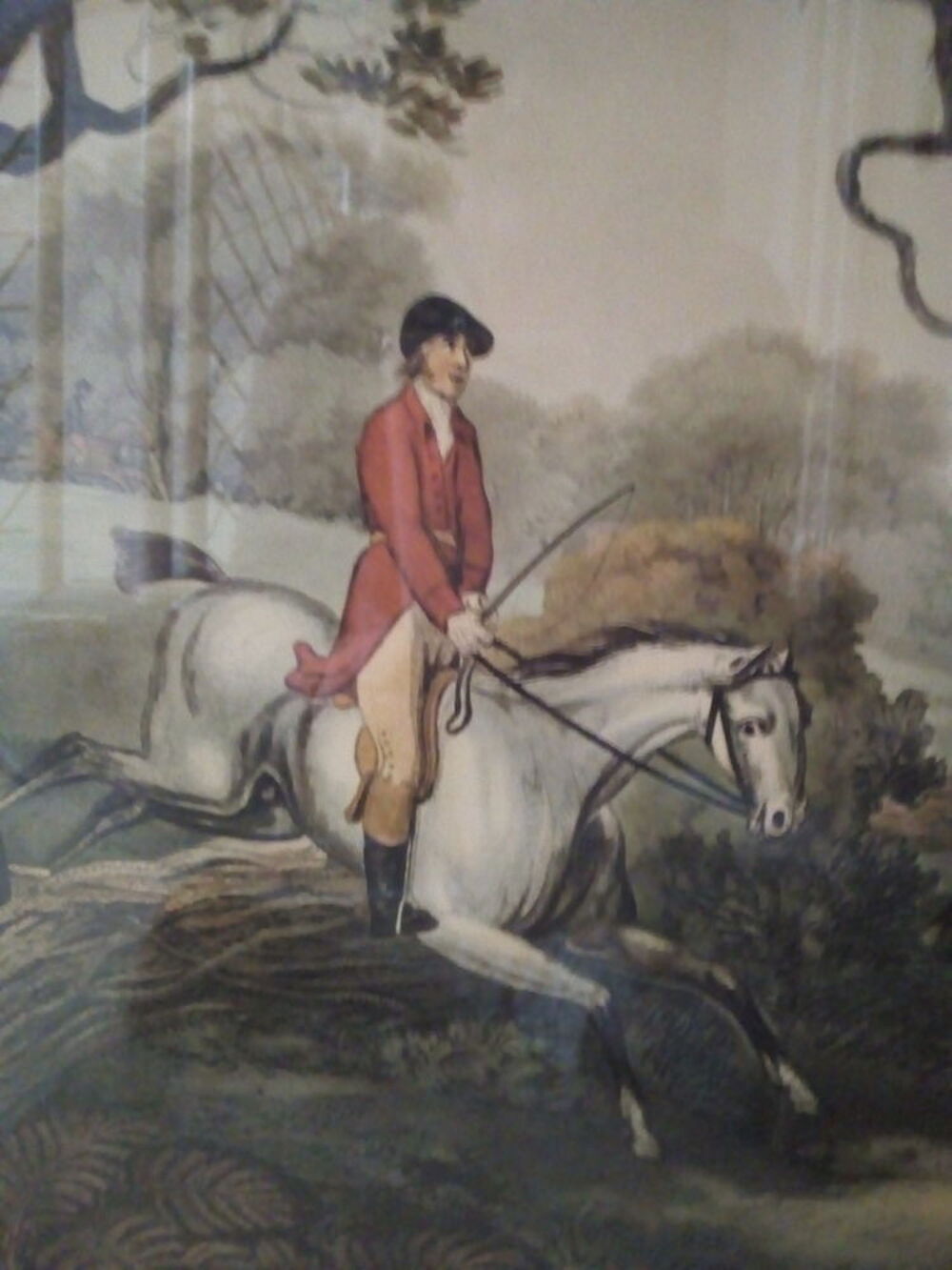 Lithographie fox hunting n&deg; 4 la chasse au renard du XIXe 