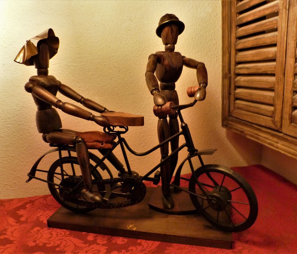 Curiosit&eacute; " BURLESQUE DUO IN CYCLE" Steampunk Décoration