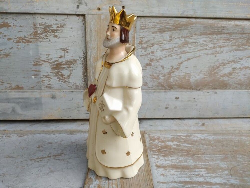 Bouteille Sujet Roi de Coeur Flacon Liqueur Porcelaine Décoration
