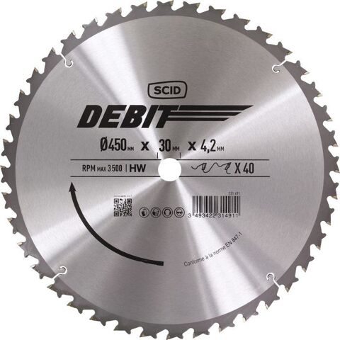 Lame scie circulaire type RBK ° 450 mm x 4.2mm 40 dents 39 Saint-Zacharie (83)