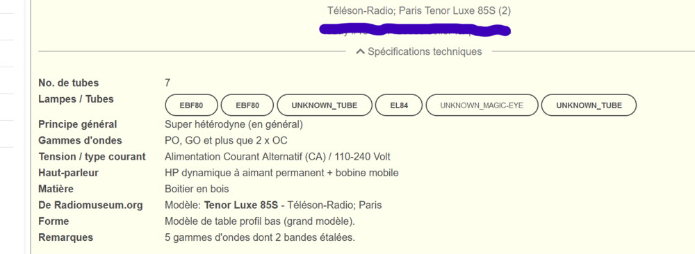 TSF TELESON RADIO PARIS mod&egrave;le T&eacute;nor Lux 