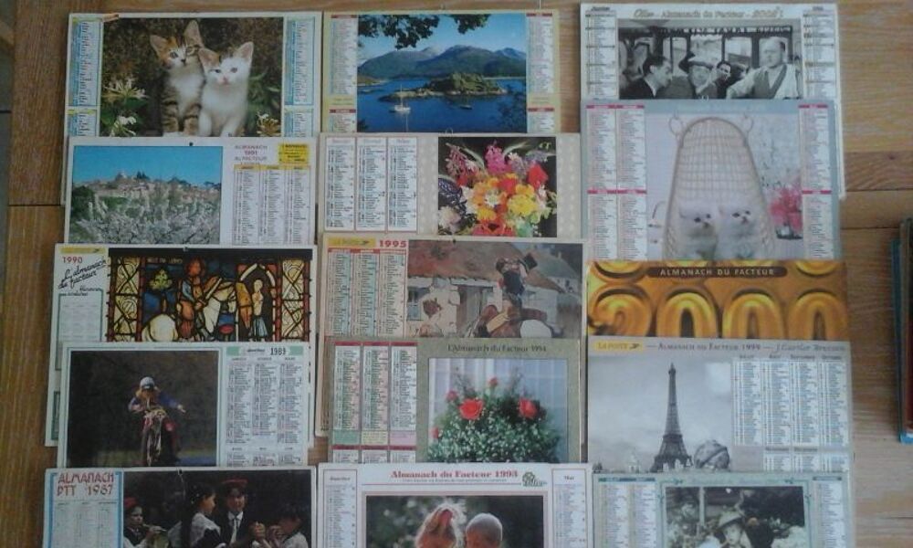 Collection 34 Calendriers PTT , Almanach du facteur
