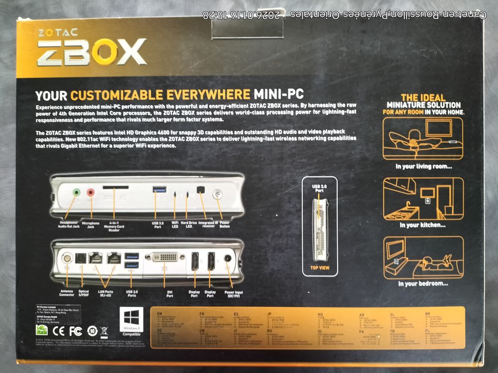 Mini PC Zotac ZBOX 4K Ultra HD + Multif. Canon MX395 + Ecran Matériel informatique