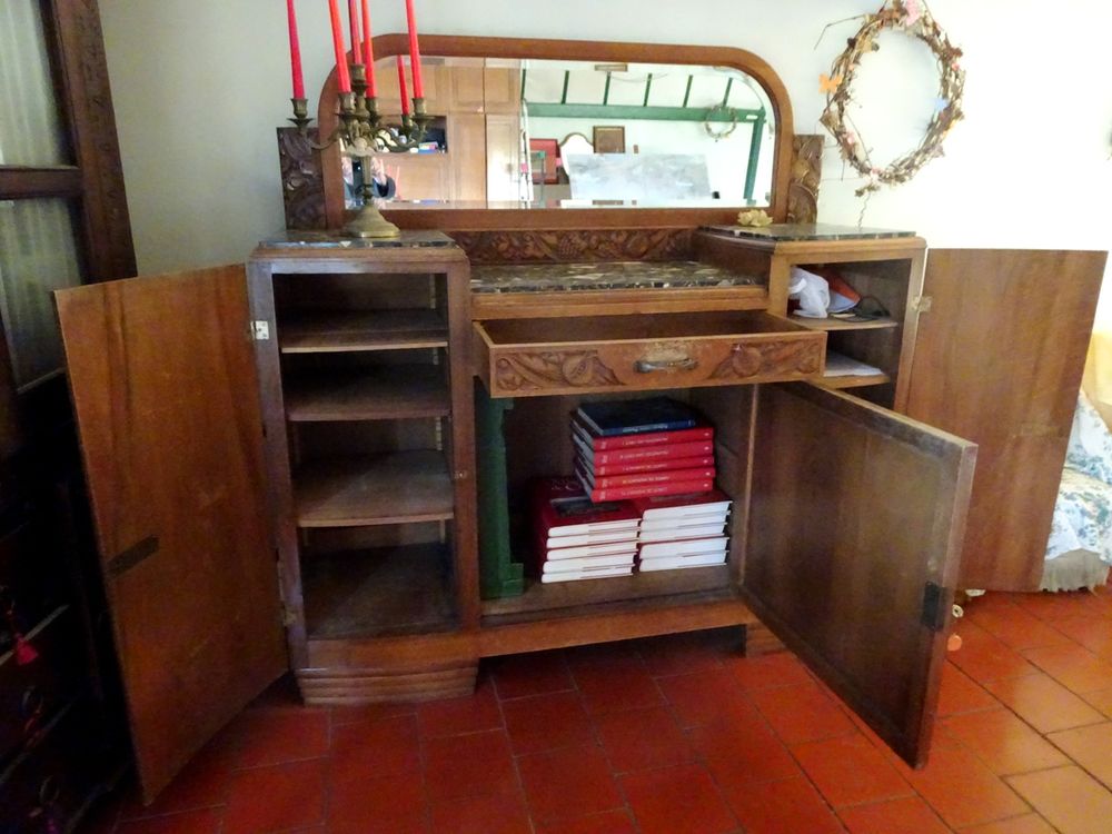 Meuble de rangement buffet art d&eacute;co + glace Meubles